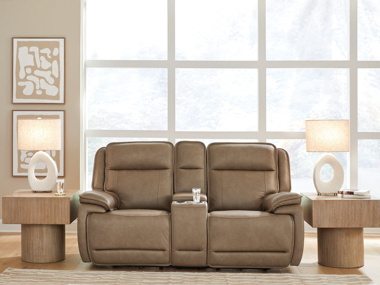 Furniture City Houma - Ashley Furniture - Glencroft Power Reclining Loveseat with Console - PWR REC Loveseat/CON/ADJ HDRST - PCU1240018