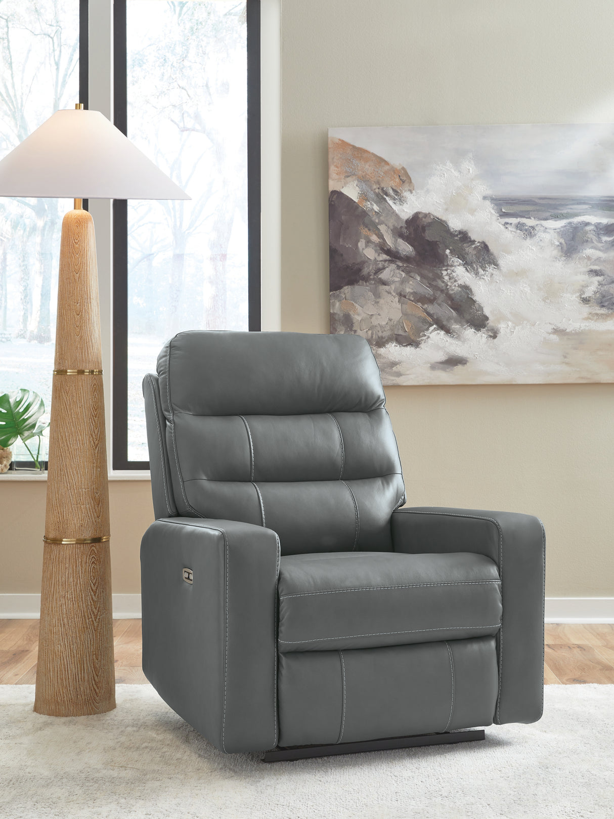 Furniture City Houma - Ashley Furniture - Pennacle Pier Power Recliner - PWR Recliner/ADJ Headrest / Tideon - PCU1350113