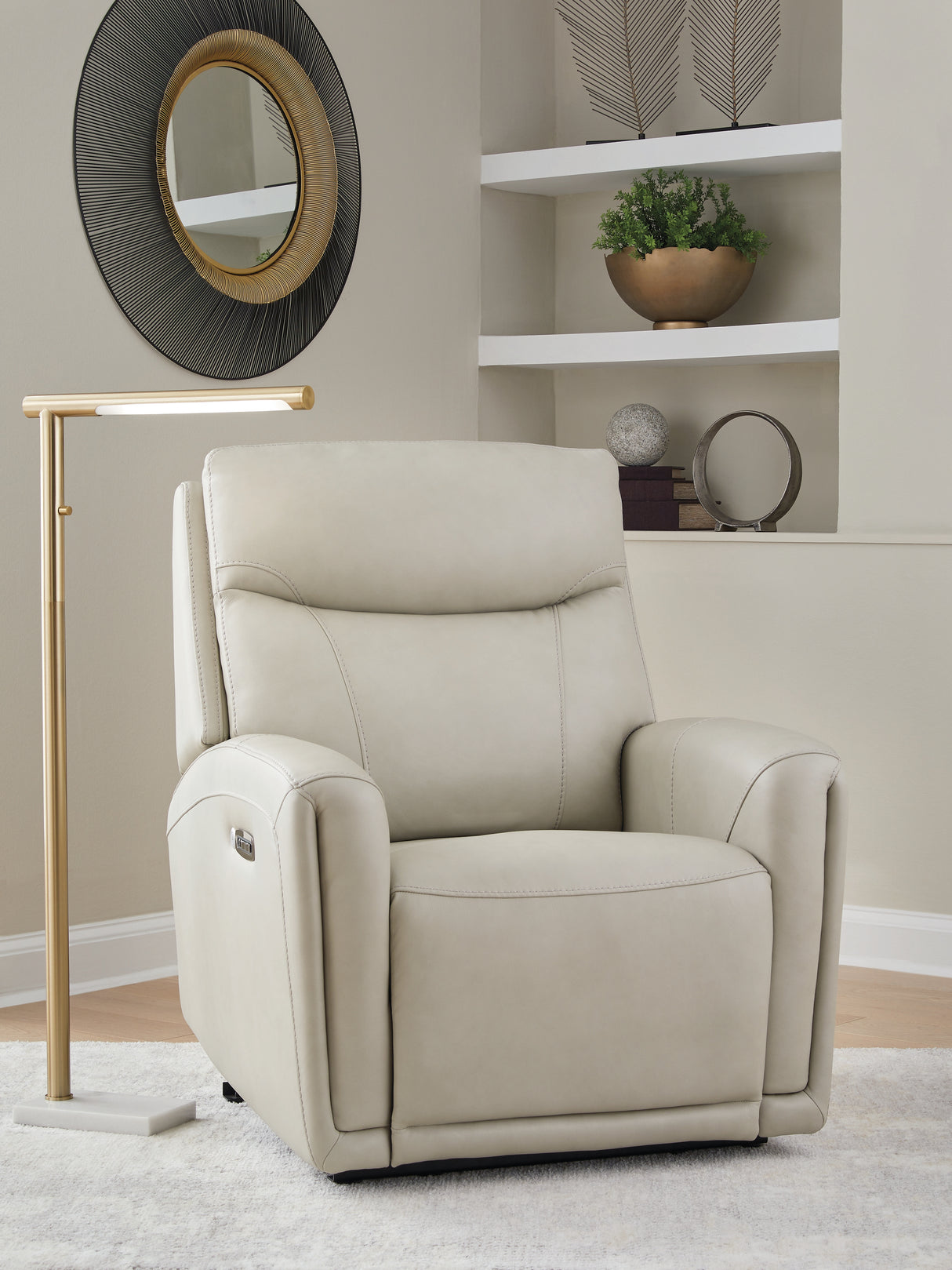 Furniture City Houma - Ashley Furniture - Pincara Power AutoGlide Recliner - PWR AutoGlide REC/ADJ Headrest / Bone - PCU1380042