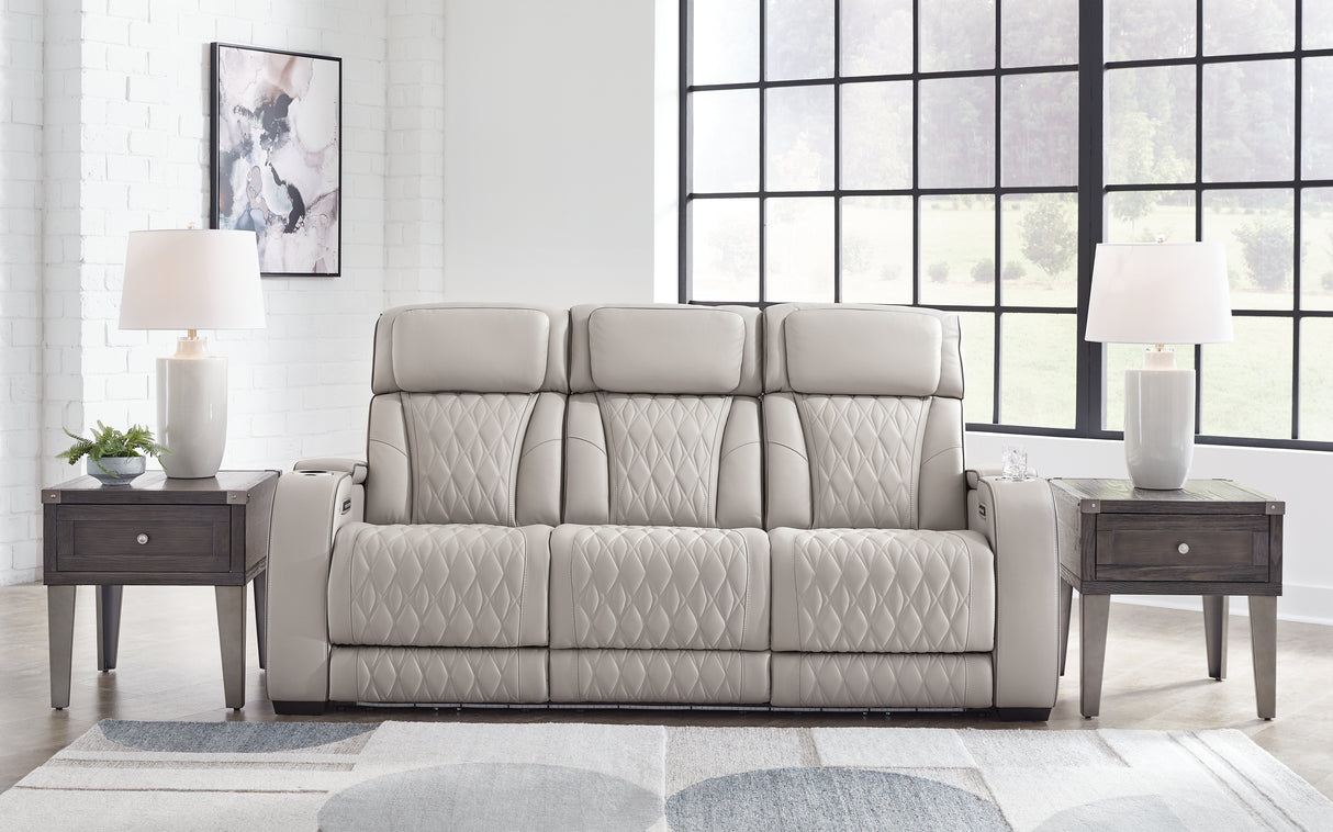 Furniture City Houma - Ashley Furniture - Boyington Power Reclining Sofa - PWR REC Sofa with ADJ Headrest / Gray - U2710515