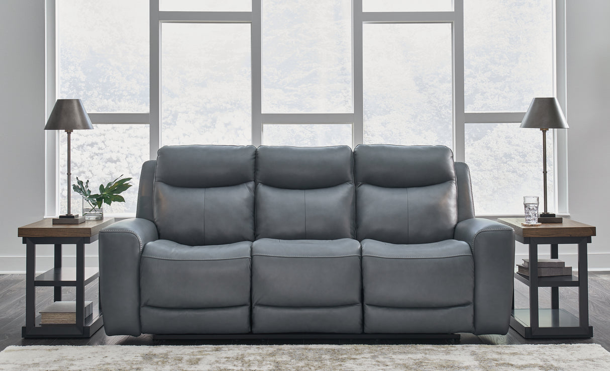 Furniture City Houma - Ashley Furniture - Mindanao Power Reclining Sofa - PWR REC Sofa with ADJ Headrest / Steel - U5950415