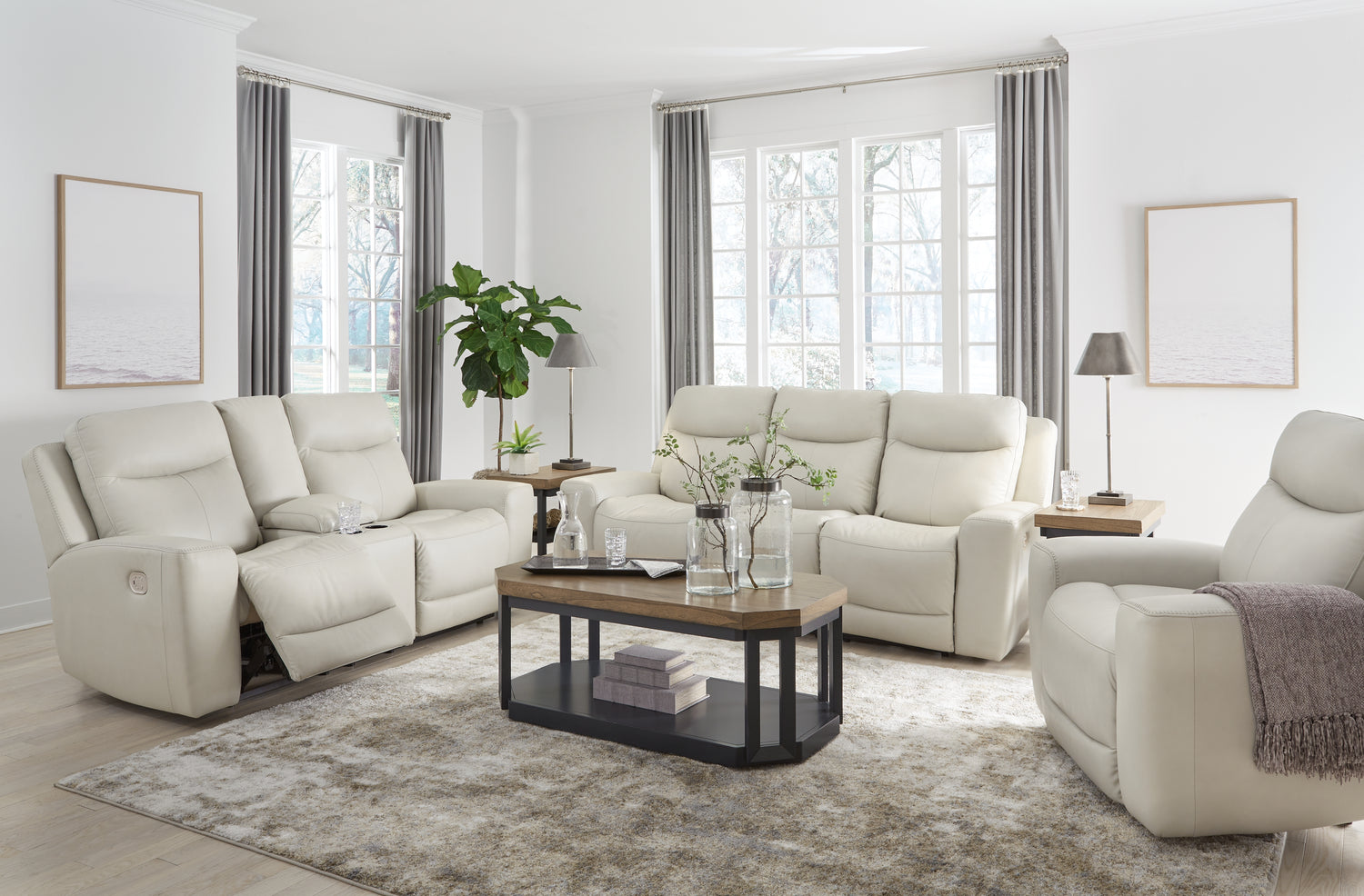 Furniture City Houma - Ashley Furniture - Mindanao Power Reclining Sofa, Loveseat and Recliner - Power Reclining Sofa, Loveseat and Recliner - U59505U2