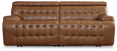 Furniture City Houma - Ashley Furniture - Temmpton 2-Piece Power Reclining Sectional Loveseat - 2-Piece Power Reclining Sectional Loveseat / Chocolate - U92708S1