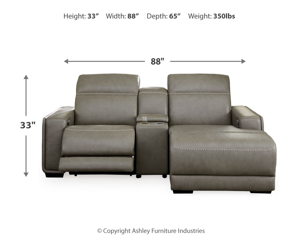 Correze 3-Piece Power Reclining Sectional with Chaise