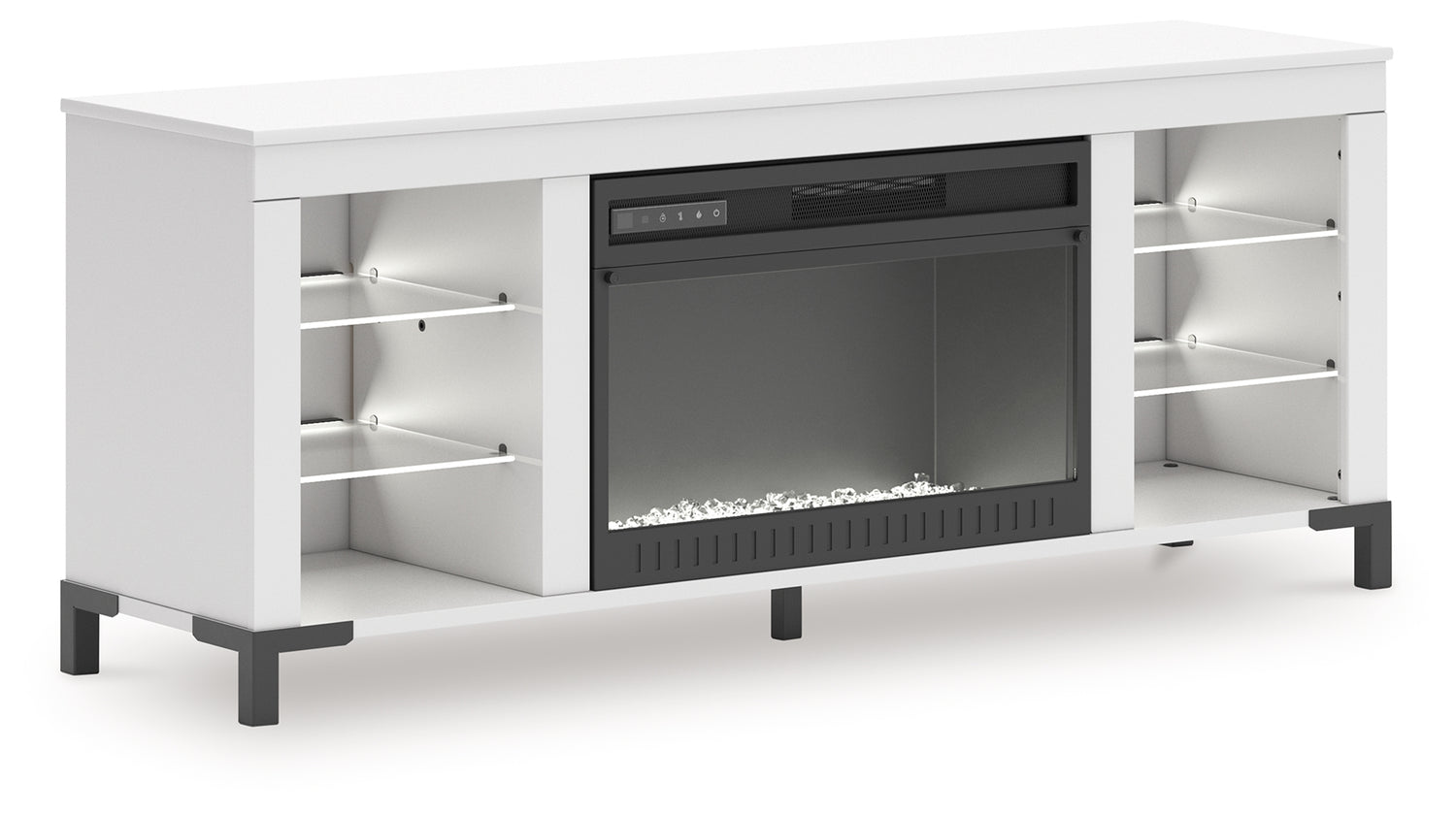 Brollevi 60" TV Stand with Electric Fireplace