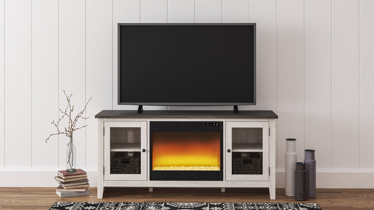 Furniture City Houma - Ashley Furniture - Dorrinson 60" TV Stand with Electric Fireplace - 60" TV Stand with Electric Fireplace - W287W2