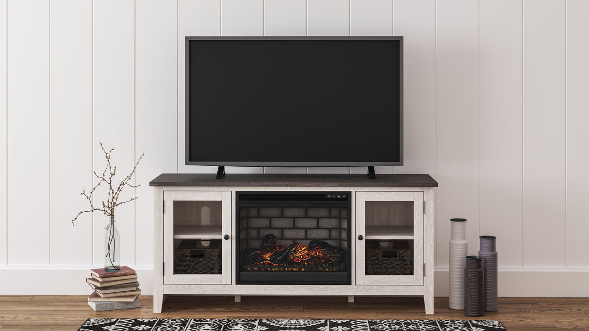 Furniture City Houma - Ashley Furniture - Dorrinson 60" TV Stand with Electric Fireplace - 60" TV Stand with Electric Fireplace - W287W3