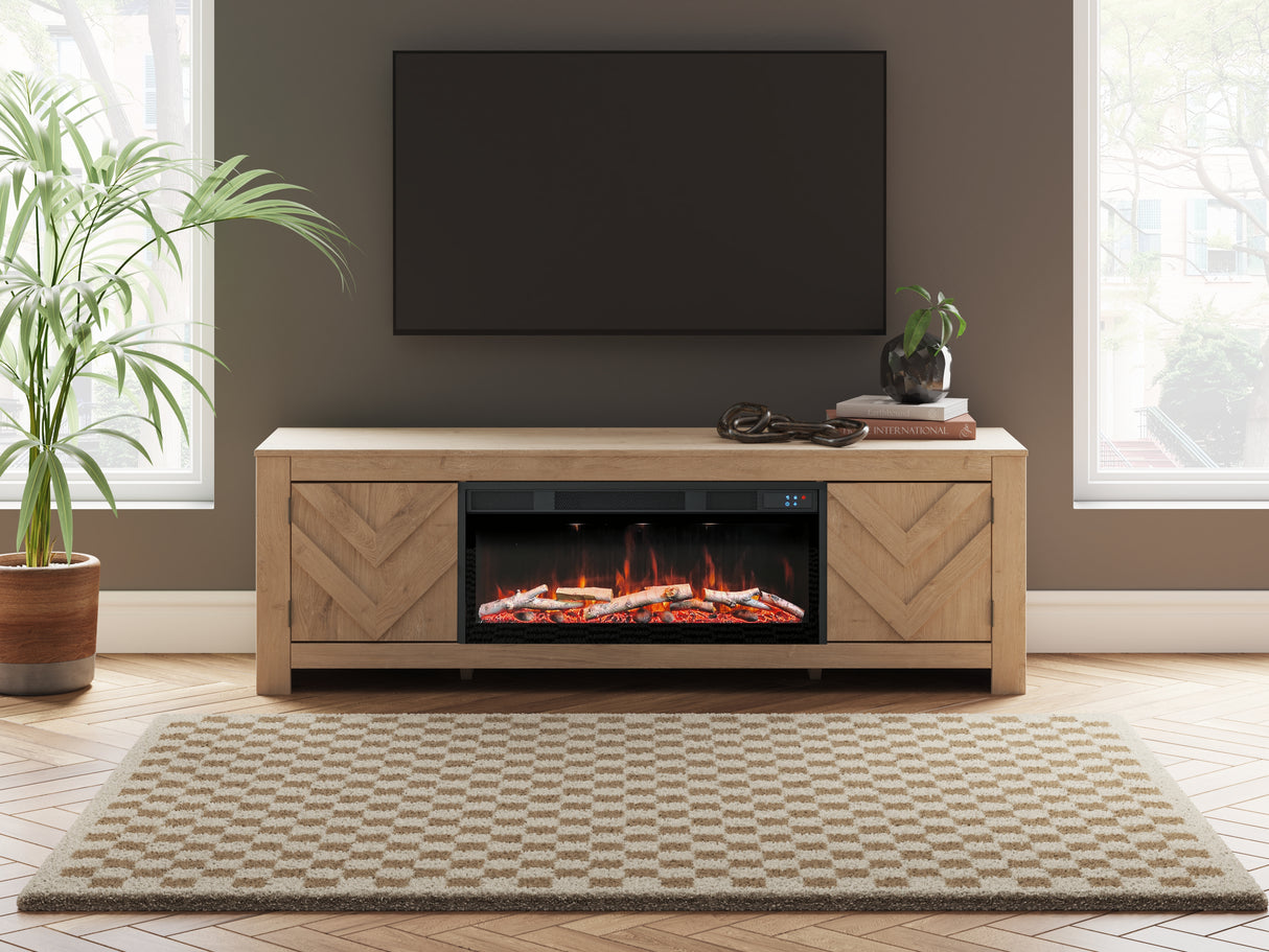 Furniture City Houma - Ashley Furniture - Cayboni 71" TV Stand with Electric Fireplace - 71" TV Stand with Electric Fireplace - W3787W1