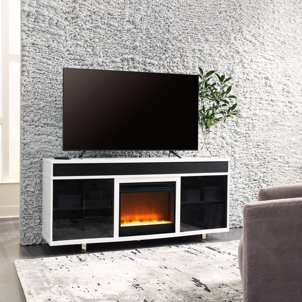 Furniture City Houma - Ashley Furniture - Gardoni 72" TV Stand with Electric Fireplace - 72" TV Stand with Electric Fireplace - W756W1