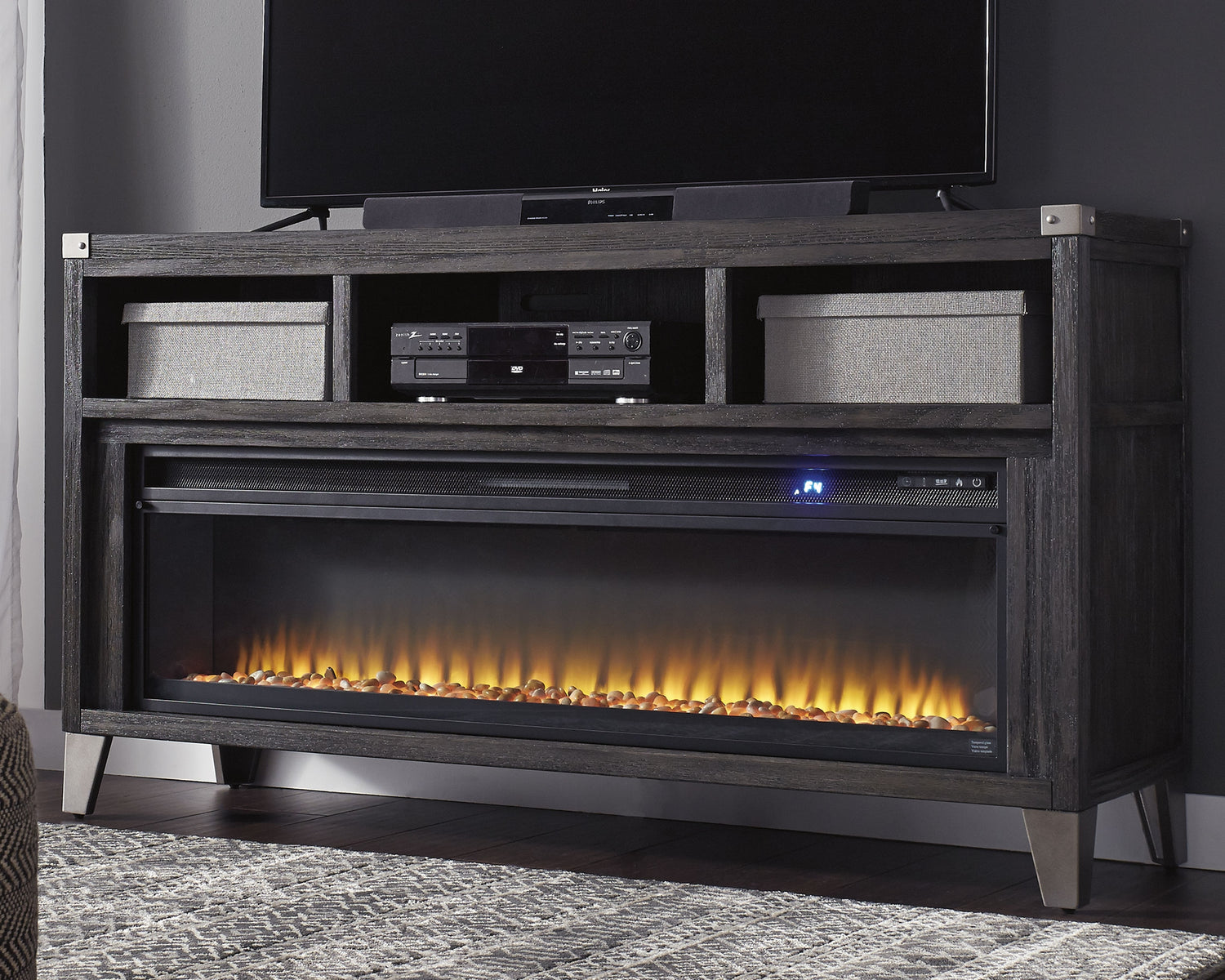 Furniture City Houma - Ashley Furniture - Todoe 65" TV Stand with Electric Fireplace - 65" TV Stand with Electric Fireplace - W901W1