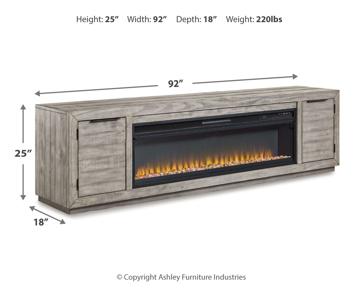 Naydell 92" TV Stand with Electric Fireplace
