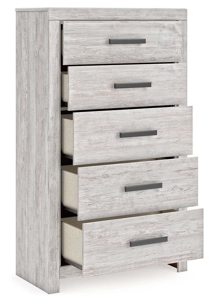 Cayboni - Five Drawer Chest - Whitewash