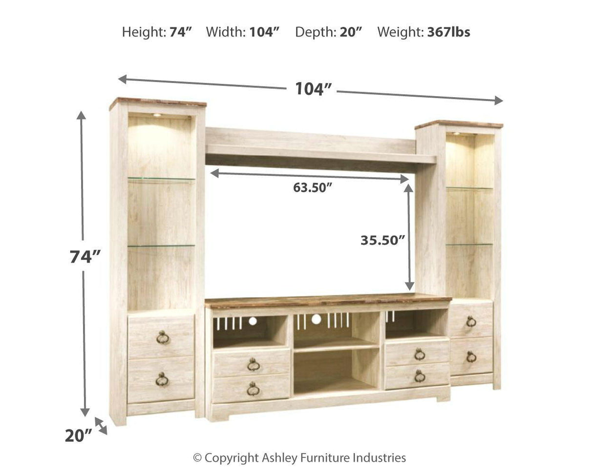 Willowton - Entertainment Center With Fireplace Option