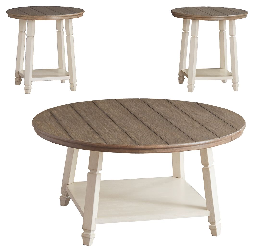 Bolanbrook - Occasional Table Set (Set of 3) - White / Brown / Beige