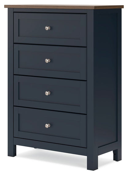 Landocken - Four Drawer Chest - Brown / Blue
