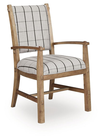 Ridgester - Dining Upholstered Arm Chair (Set of 2) - Light Brown