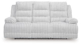 Rhines Falls - Reclining Power Sofa With Drop Down Table - Alloy