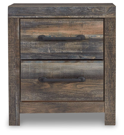 Drystan - Two Drawer Night Stand - Brown / Beige