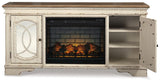 Realyn - 2 Pc. - 74" TV Stand With Electric Infrared Fireplace Insert - Chipped White