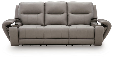 Real Moments - Power Reclining Sofa With Audio Seating - Ash