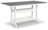 Transville - RECT COUNTER TABLE W/Umb OPT - Gray / White