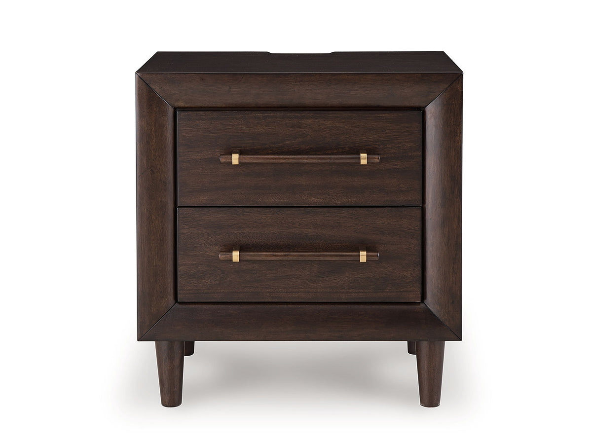 Dantenton - Two Drawer Night Stand - Merlot