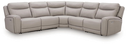 Gravier - 5-Piece Power Reclining Sectional - Gray