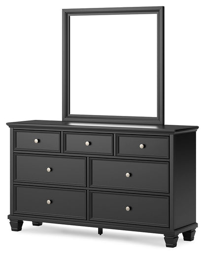 Lanolee - Dresser And Mirror - Black