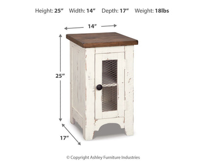 Wystfield - Chair Side End Table - White / Brown