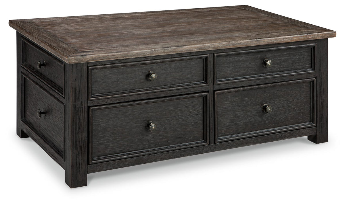 Tyler Creek - Lift Top Cocktail Table - Grayish Brown / Black