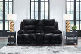 Rhine Falls - Double Reclining Power Loveseat With Console - Onyx
