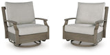 Rainier Ranch - Swivel Glider Chair With Cushion - Brown / Beige