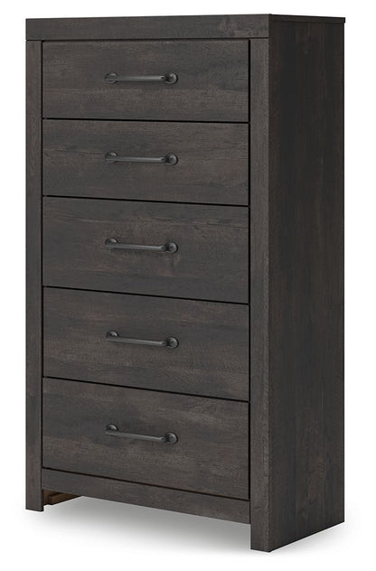 Hollivern - Five Drawer Chest - Dark Gray