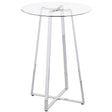 Furniture City Houma - Coaster - Zanella Round 30-inch Glass Top Bistro Bar Table Chrome - 100026