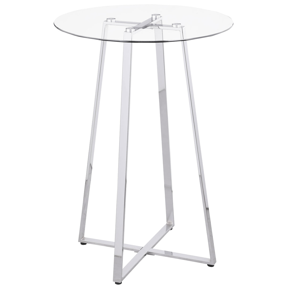 Furniture City Houma - Coaster - Zanella Round 30-inch Glass Top Bistro Bar Table Chrome - 100026