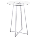 Furniture City Houma - Coaster - Zanella Round 30-inch Glass Top Bistro Bar Table Chrome - 100026