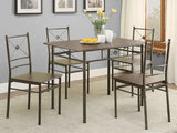 Furniture City Houma - Coaster - Anna 5-piece Rectangular Dining Table Set Dark Bronze - 100033