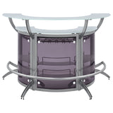 Dallas 3-piece Curved Freestanding Home Bar Cabinet Silver