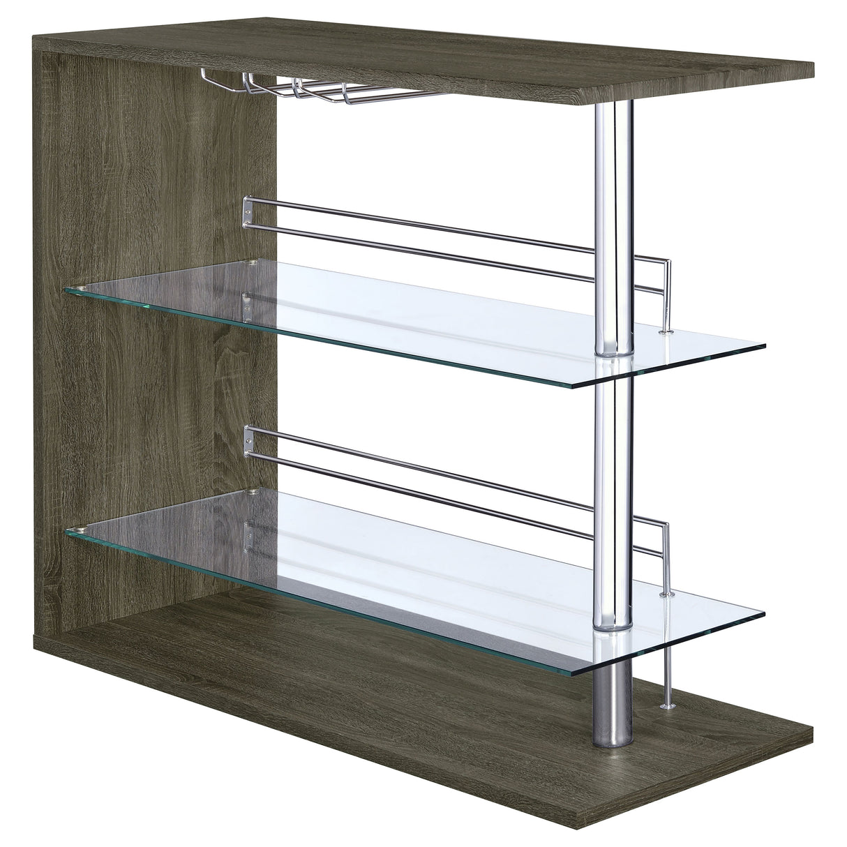 Furniture City Houma - Coaster - Prescott Rectangular Home Bar Table Weathered Grey - 100156