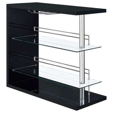 Furniture City Houma - Coaster - Prescott Rectangular Home Wine Table Black High Gloss - 100165