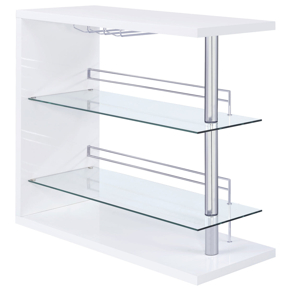 Furniture City Houma - Coaster - Prescott Rectangular Home Bar Table White High Gloss - 100167