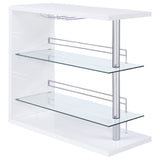 Furniture City Houma - Coaster - Prescott Rectangular Home Bar Table White High Gloss - 100167