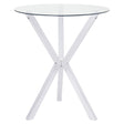 Furniture City Houma - Coaster - Denali Round 35-inch Glass Top Bistro Bar Table Chrome - 100186