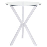 Furniture City Houma - Coaster - Denali Round 35-inch Glass Top Bistro Bar Table Chrome - 100186