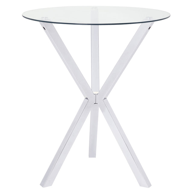 Furniture City Houma - Coaster - Denali Round 35-inch Glass Top Bistro Bar Table Chrome - 100186