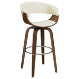 Furniture City Houma - Coaster - Zion Upholstered Swivel Bar Stool Walnut and Ecru - 100206