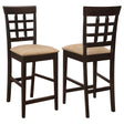 Furniture City Houma - Coaster - Gabriel Lattice Back Counter Chair Cappuccino (Set of 2) - 100209
