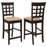 Furniture City Houma - Coaster - Gabriel Lattice Back Counter Chair Cappuccino (Set of 2) - 100209