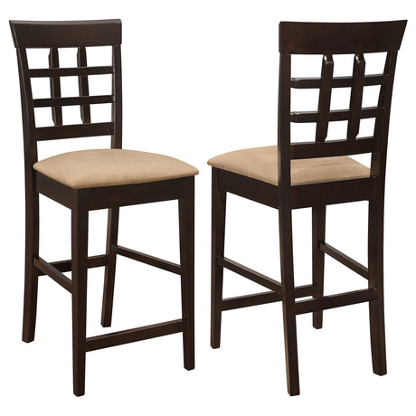 Furniture City Houma - Coaster - Gabriel Lattice Back Counter Chair Cappuccino (Set of 2) - 100209