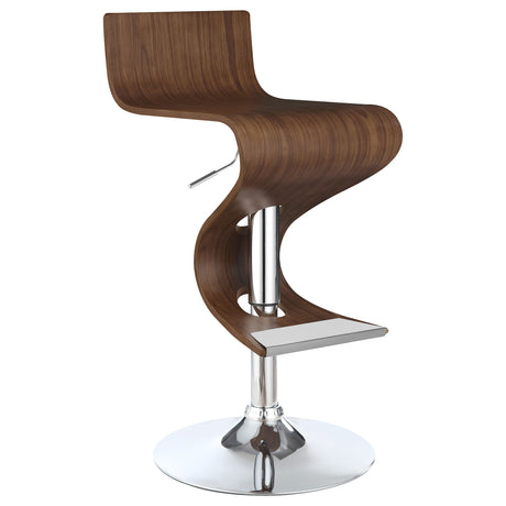 Furniture City Houma - Coaster - Covina Adjustable Bar Stool Walnut and Chrome - 100396